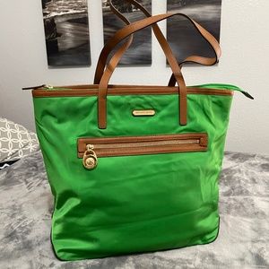 MICHAEL KORS Leather-Trimmed Nylon Tote